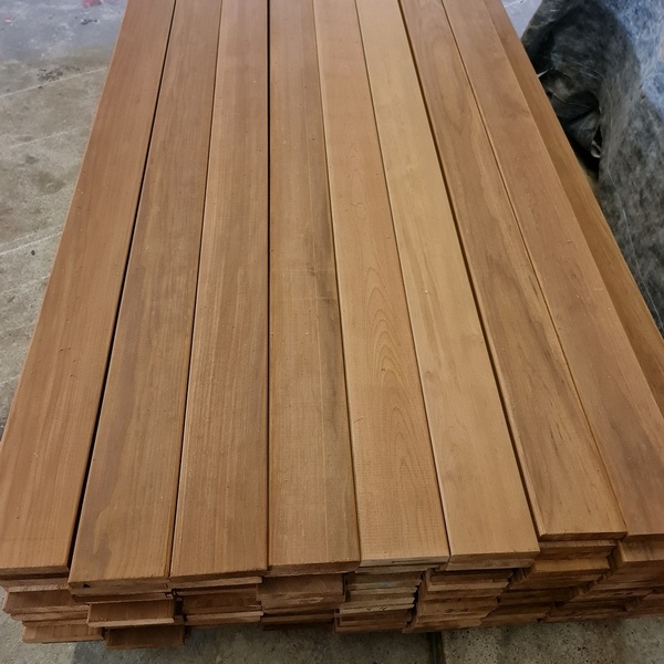 Saunabanklatten Massivholz Thermo Espe 25 x 105 mm