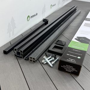 Alu Pfosten 2,0 m zum Aufschrauben inkl. Zubehör Set