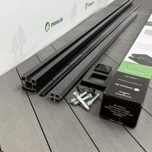 Alu Pfosten 2,4 m zum Einbetonieren inkl. Zubehör Set