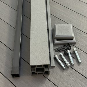 WPC Pfosten 1,9 m zum Aufschrauben inkl. Zubehör Set