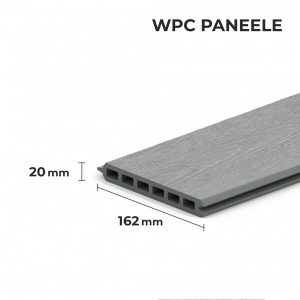 WPC Zaunelemente Steckprofil 162x20 mm Grau Holzoptik